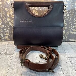 Ladybuq Handmade Poland Leather Oversized Leather Tote Shoulder Bag Plum